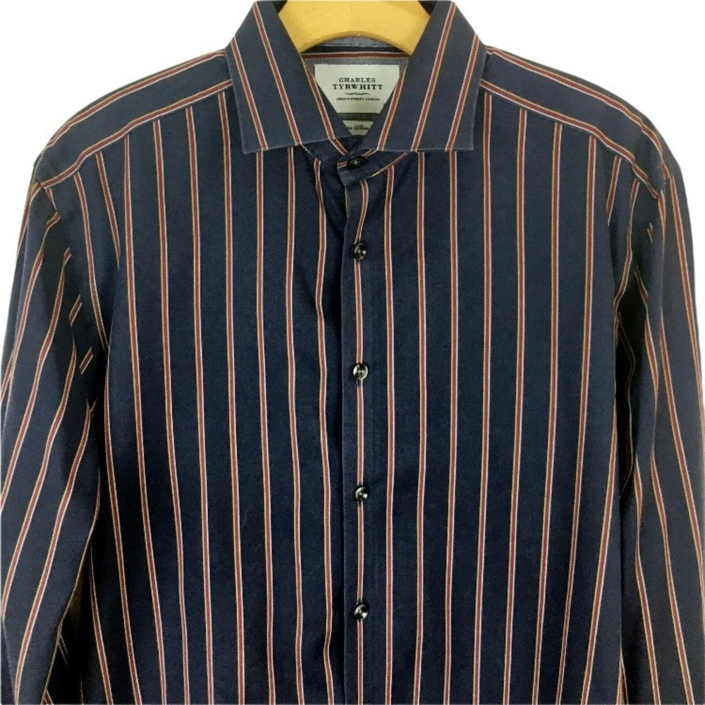 Charles Tyrwhitt Extra Slim Fit Striped Dress Shirt 16/33 - Picture 6 of 7